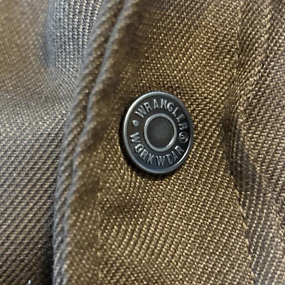 Wrangler Workwear Jacket Mens S Duck Canvas Hooded Lined Chore Barn Coat - Picture 4 of 7